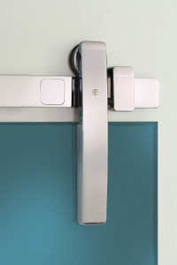 "Purist" Sliding Door Hardware Track Kit for Interior Glass Sliding Doors